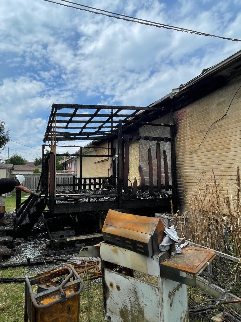 fire damaged house